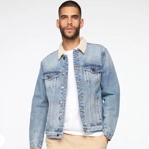 Fashion Nova Denim Jacket with Cream Collar